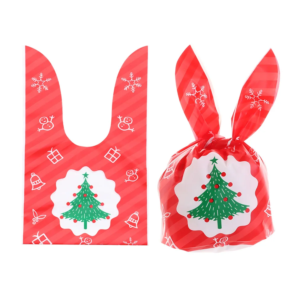 

10PCS Home Decoration Gifts Box Santa Claus Xmas Candy Bags Candy Treat Bag Merry Christmas Biscuit Bags