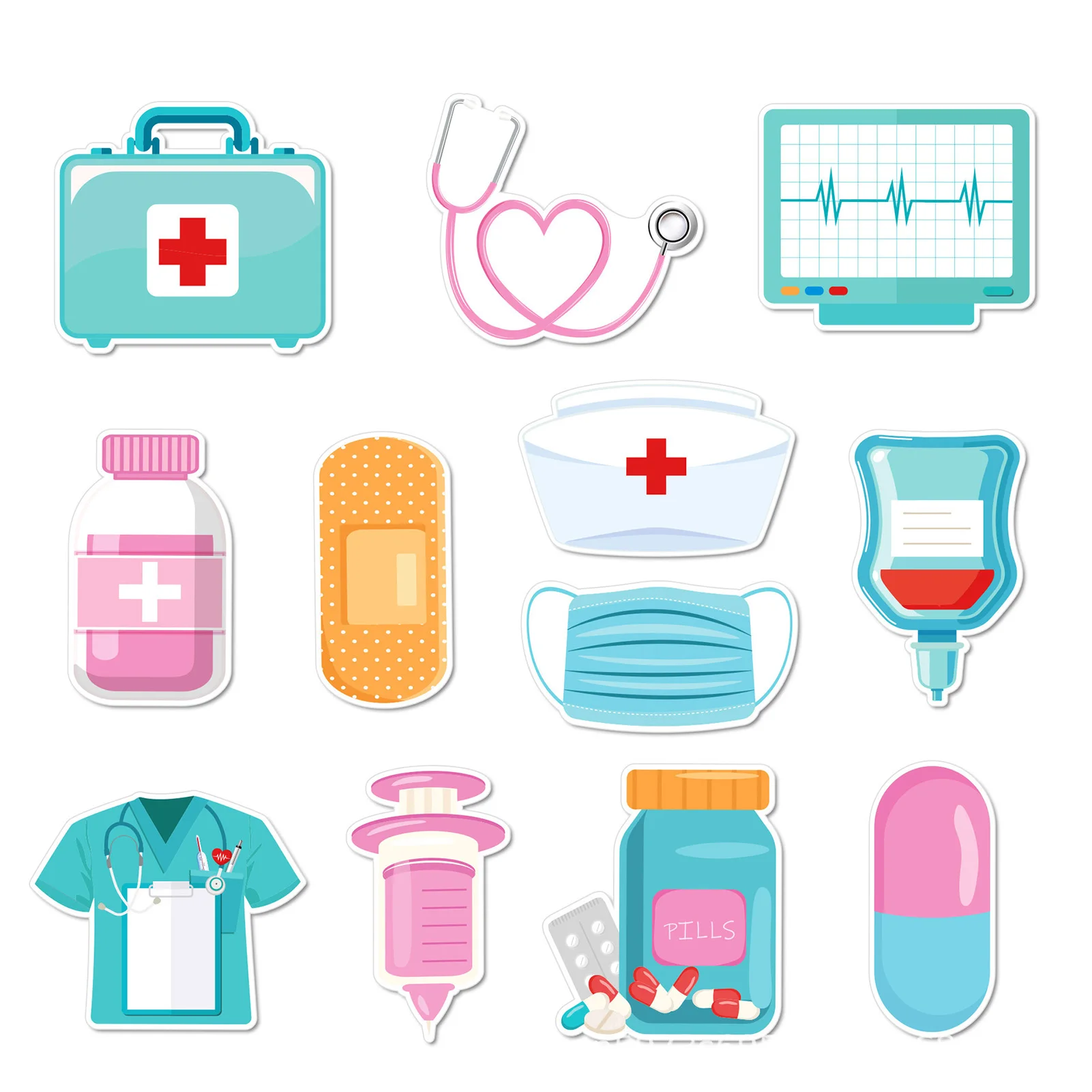 

Mini Funny Nurse Notes Pads 12 Pieces Self-adhesive Sticky Paper Note Suitable For Record Information Footnotes Xuan-us