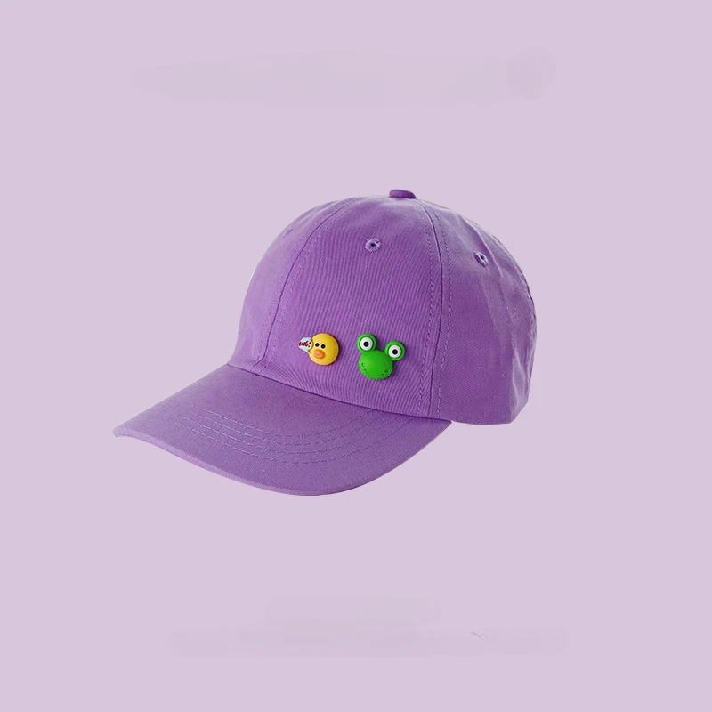 Bonita gorra de béisbol púrpura para niños, sombrero de verano para jugar al aire libre y protección solar