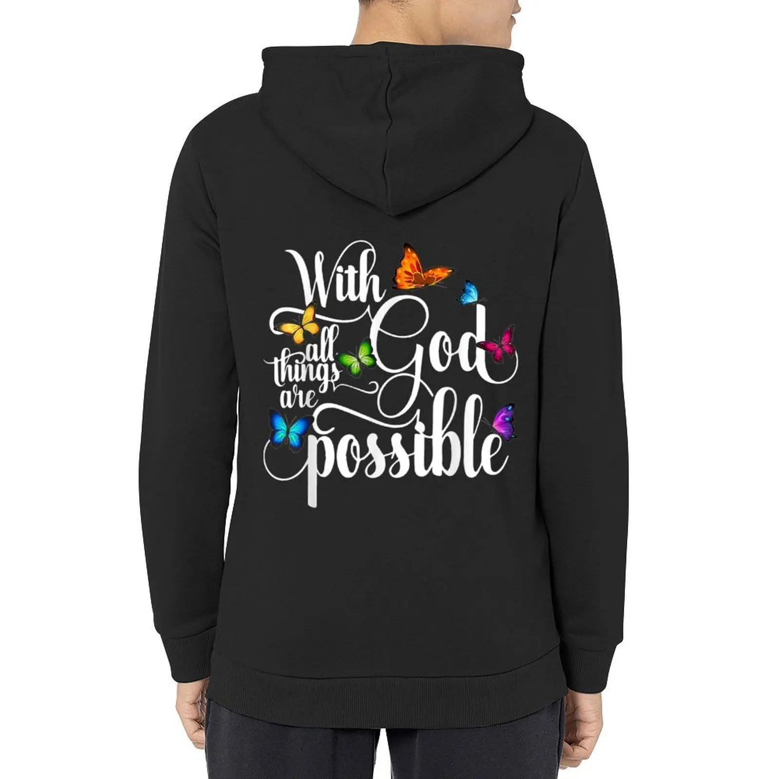 

With God All Things Are Possible Gift Hoodie men's winter sweater male clothes fashion men mens clothes graphic hoodies