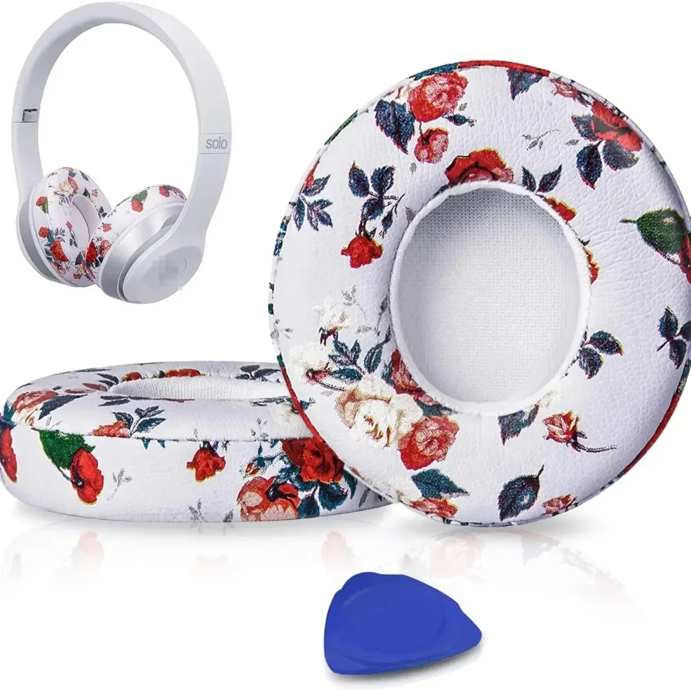 Earpads Cushions Replacement for Beats Solo 2 & Solo 3 Wireless On-Ear Headphones, Ear Pads with Soft Protein Leather