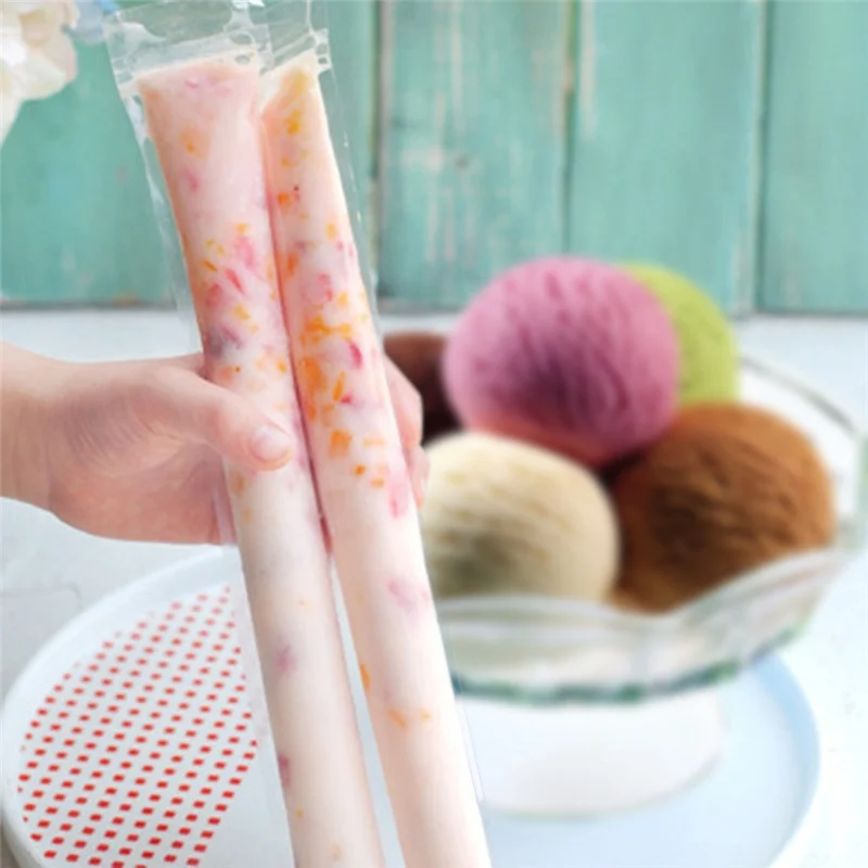 100 pcs Disposable DIY Ice Popsicle Mold Cream Tools Mold Freezer Popsicle Molds Ice Pack Icecream Self-styled Bag