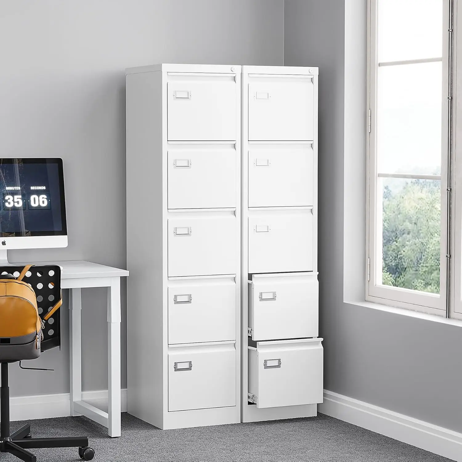 5 Drawer File Cabinet with Lock Metal Vertical File Cabinet Office Home Vertical File Cabinet