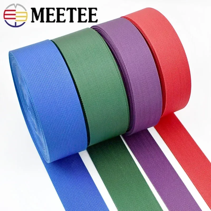 Meetee 2M 20-50mm 1mm Thick Nylon Webbing Bag Strap Woven Ribbon Pet Collar Pull Rope Tape Safety Belt Sewing Bias Accessories