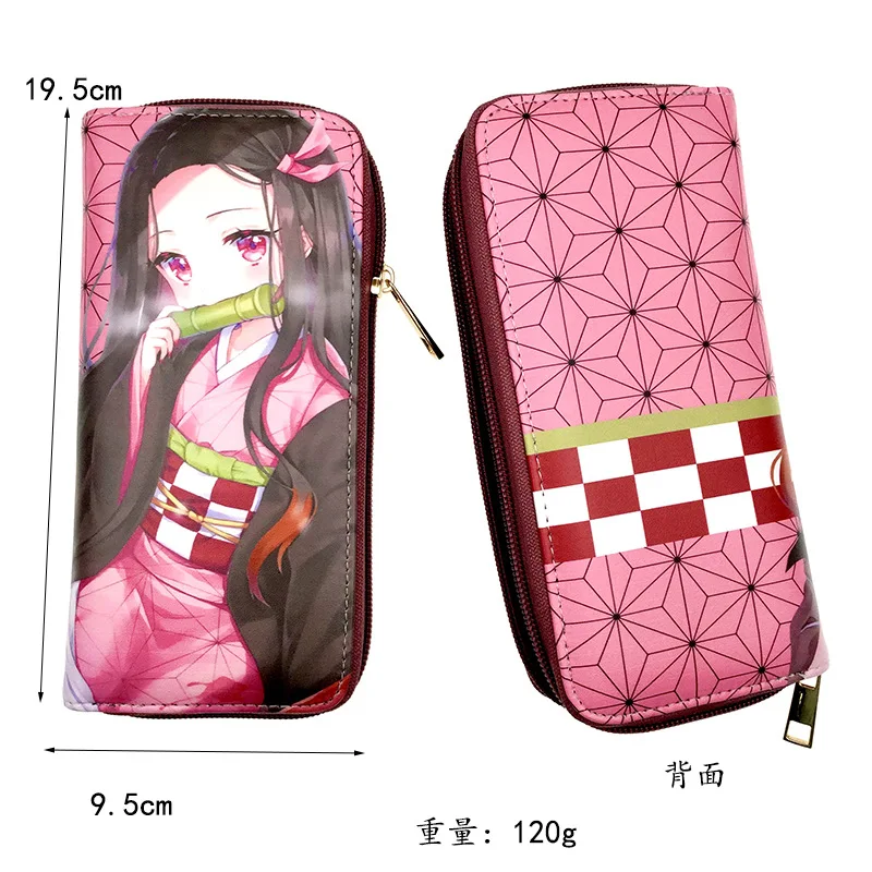 Anime Demon Slayer Kimetsu No Yaiba Tanjiro Kamado Nezuko Wallets Long PU Leather Wallet Anime Purse Cosplay Accessories