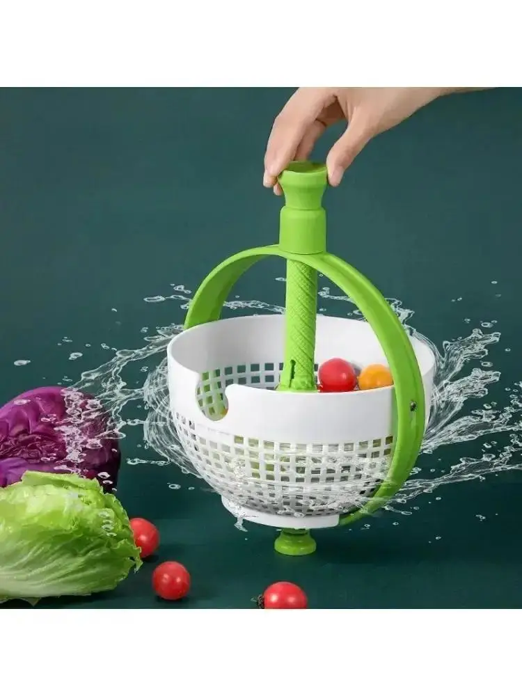 Panier de Drainage rotatif, panier de nettoyage de légumes et de fruits, déshydratation et lancer de l'eau, panier de Drainage rotatif domestique
