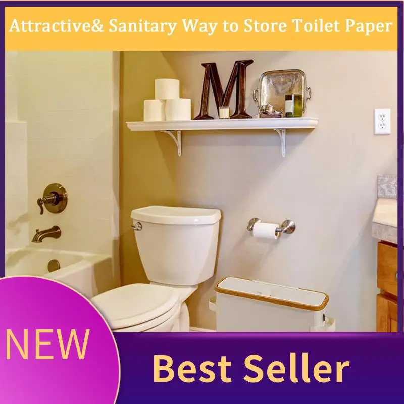 

ABLU-Бамбуковая подставка для туалетной бумаги с бамбуковой крышкой для туалетной бумаги, шкафа, ванной комнаты