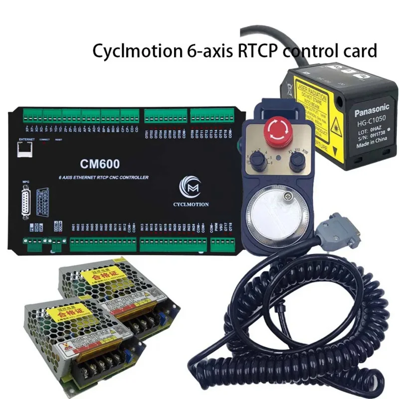 CNC engraving machine 3/4axis Cyclmotion 6axis RTCP control card 6axis MPG power supply HG-C1050 micro laser display sensor