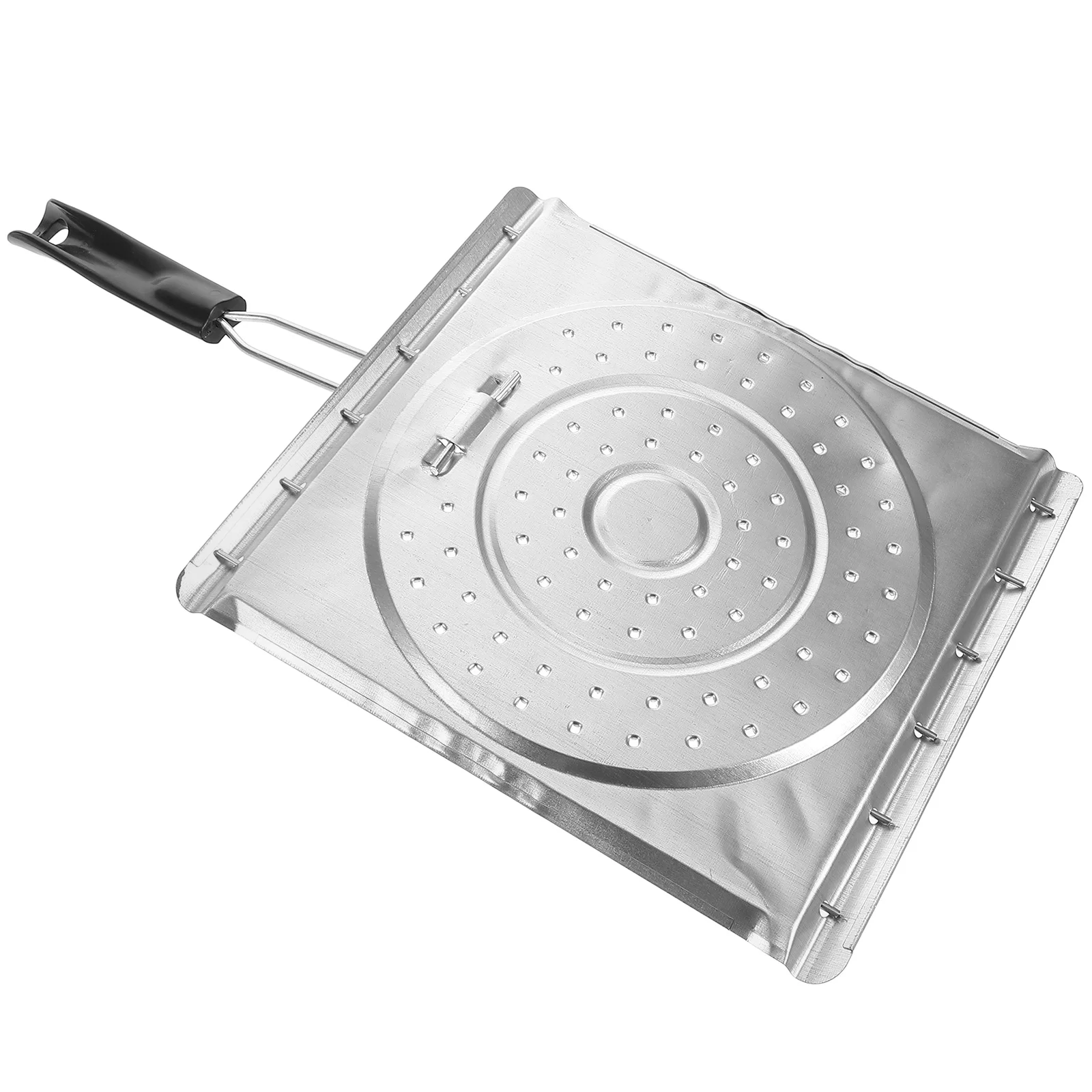 

Grill Camp Stove Toaster Outdoor Baking Tools Silver BBQ Basket Perforated Durable Iron Wire Heat Resistant Handle Noncoated