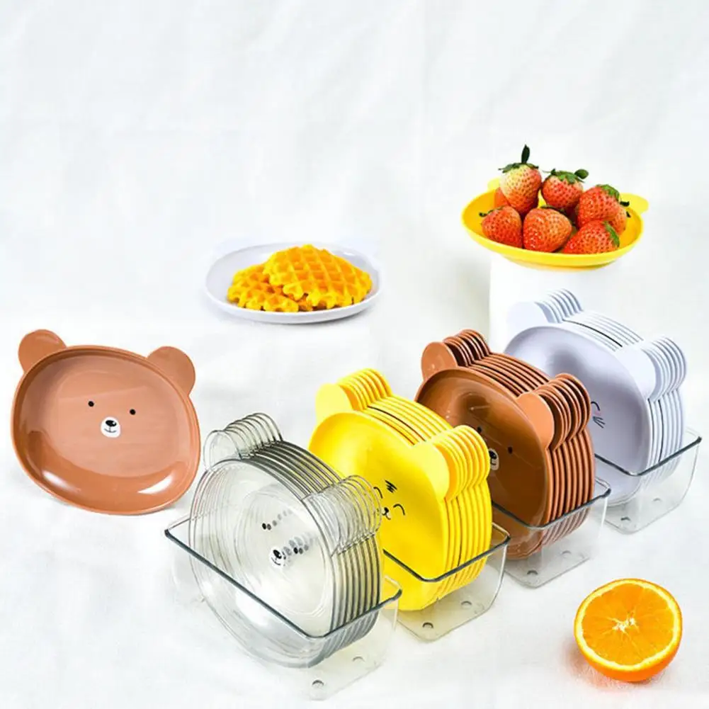 Snack Plate Cute Bear Fruit Dish Serving Plate Barbecue Seasoning Plate Dessert Dish Sauce Dish Fruit Plates Grip Table Plate