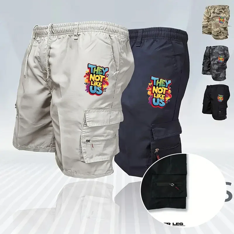 

Men's Cargo Shorts Summer Oversized Pants Elastic Waist Large Size Multi Pockets Outdoor Jogging Sweatpants Trend Men Clothes