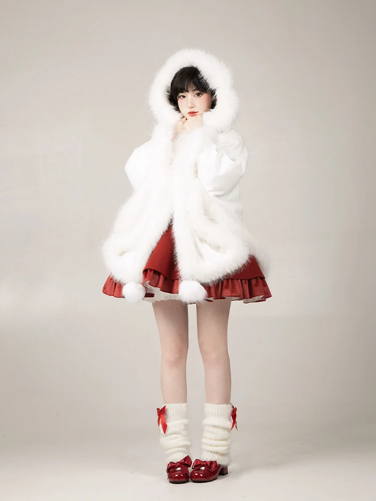 Halloween Cos Capes Ponchos Original Dark Gothic Court Hooded Cloak Autumn Winter New Girl's Sweet Loose Short Cardigan Jacket