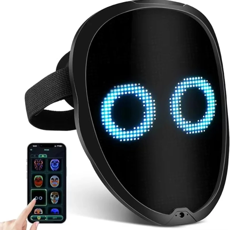 

Halloween LED Face Mask with Blue Tooth for Costume Cosplay, Party, Halloween Mask Lightweight, Coolest Masks for Fests, Events