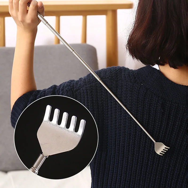 

​​Extendable Back Scratcher Tool - Stainless Steel Body Care Stick for Hard-to-Reach Spots, Collapsible Pocket Size 18