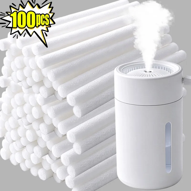10/100Pcs Humidifier Cotton Filter Sticks Replacement Wicks for USB Mini Humidifiers and Aroma Diffusers PET Fiber Refill Cores