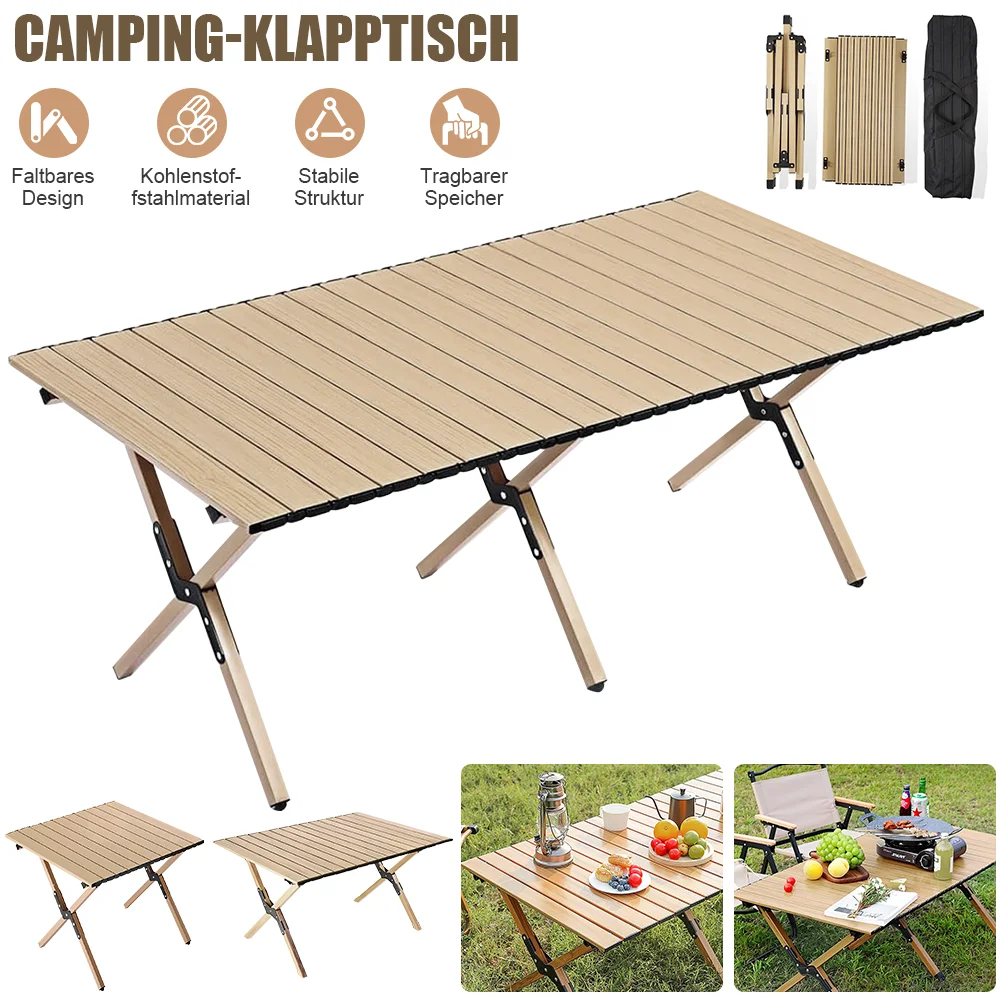 Klapptisch 60x60x41cm/88x60x41cm/118x60x41cm Tragbarer Camping-Kaffeetisch für den Außenbereich, Eierrolltisch, vielseitiger Picknicktisch