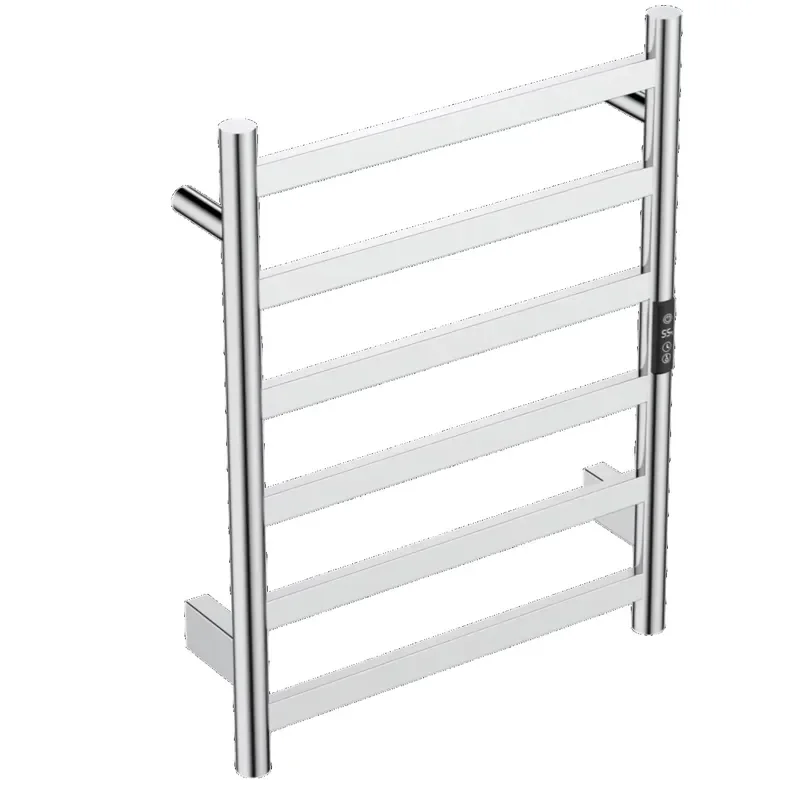 Wall Mounted Electric Towel Warmer 6 Bar SUS304 Stainless Steel Heated Rail Mirror Polished Energy Saving for Bathroom Hotel