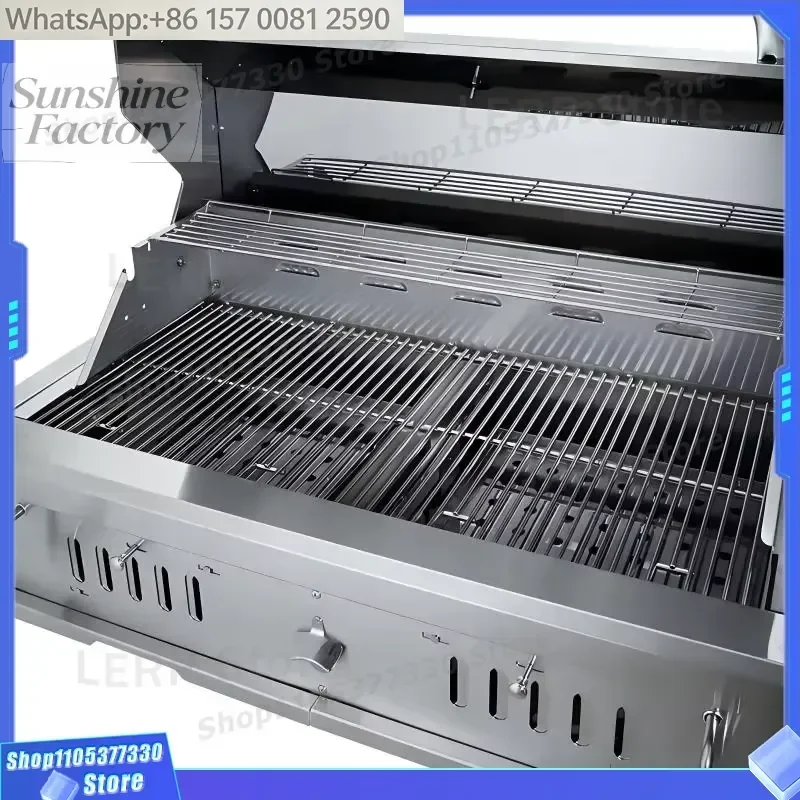 High Quality Stainless Steel American Style Dual-chamber Built-in Charcoal Grill Cooking Grid for Outdoor Use SKJ7028Q