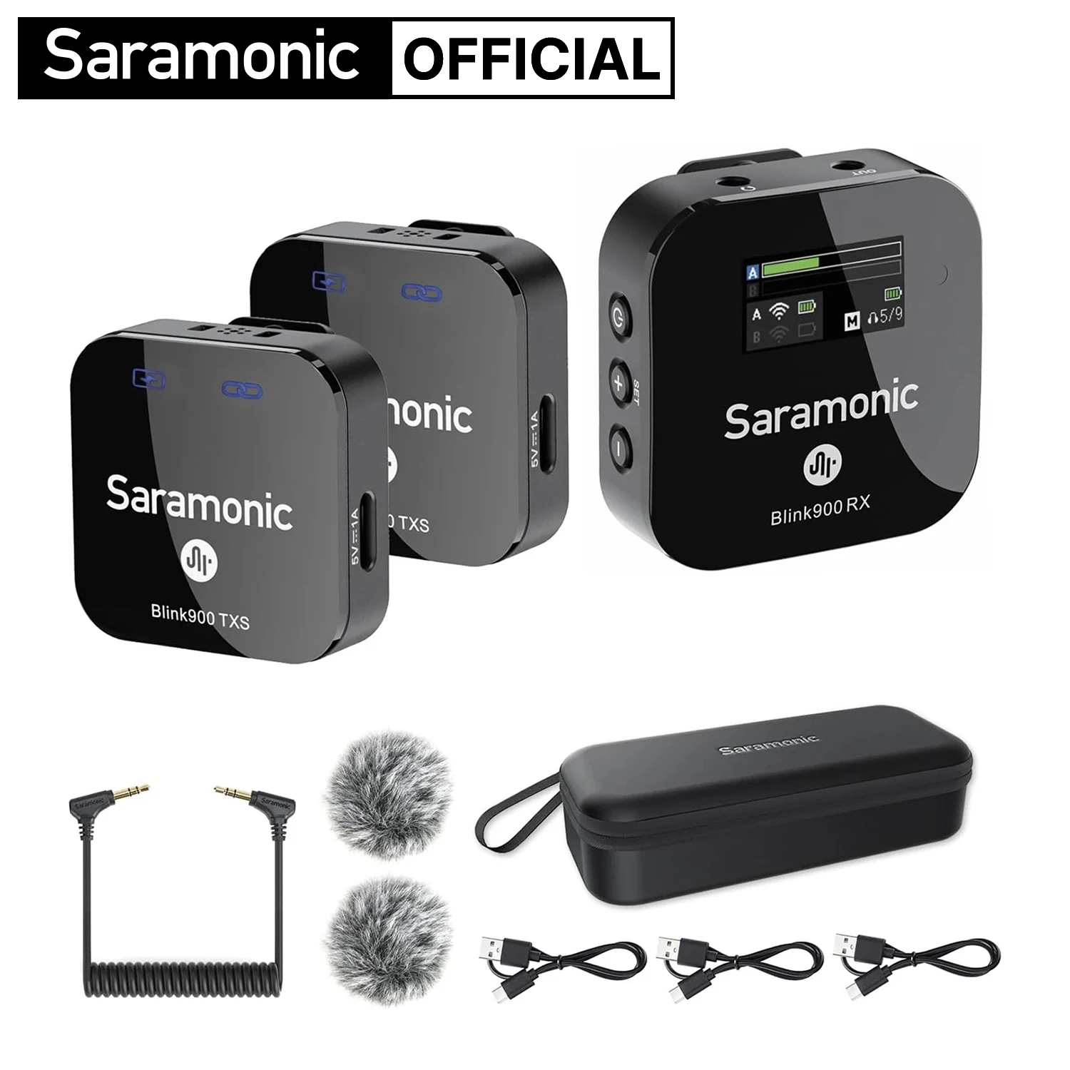 Saramonic 무선 라발리에 마이크, 아이폰, 안드로이드 스마트폰, DSLR 카메라, 게임 라이브 스트리밍, 유튜브 브이로그, 블링크 900 S