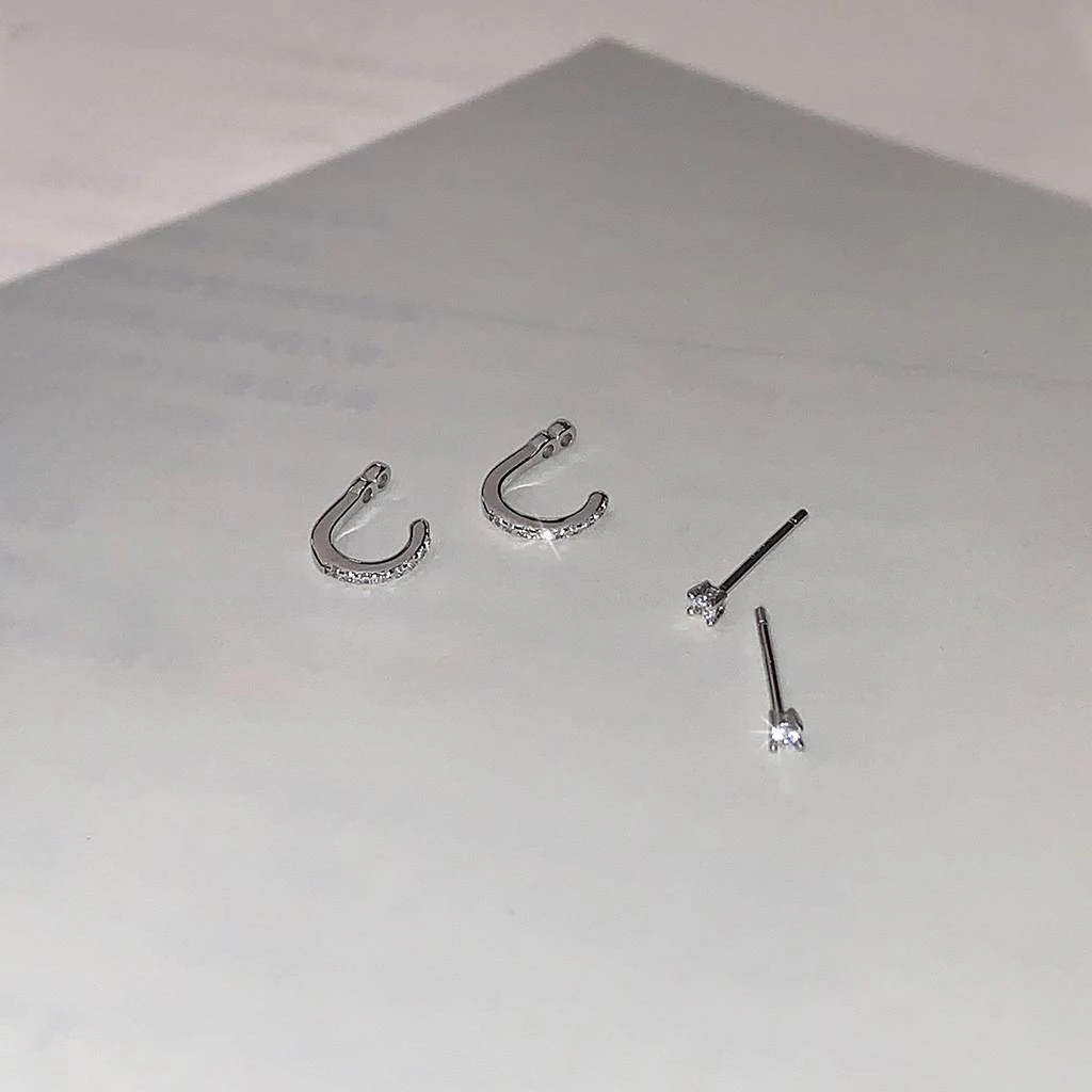 حقيقي 925 فضة الحد الأدنى الزركون الأذن هوك أقراط صغيرة لسحر المرأة غرامة مجوهرات ضوء الملحقات الفاخرة