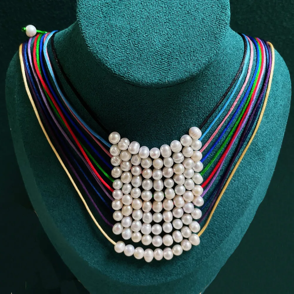 Real Natural Freshwater Pearl Necklace for Women Girls Small Potao Pearl Charm Smile Pendulum Choker Collar Wedding Jewelry Boho