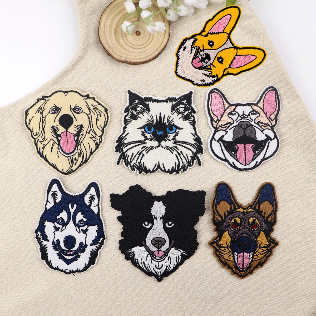 Leuke honden patches op kleding huisdier minnaar geborduurde patches cartoon dieren naai badges opstrijkbare patch diy kleding accessoires