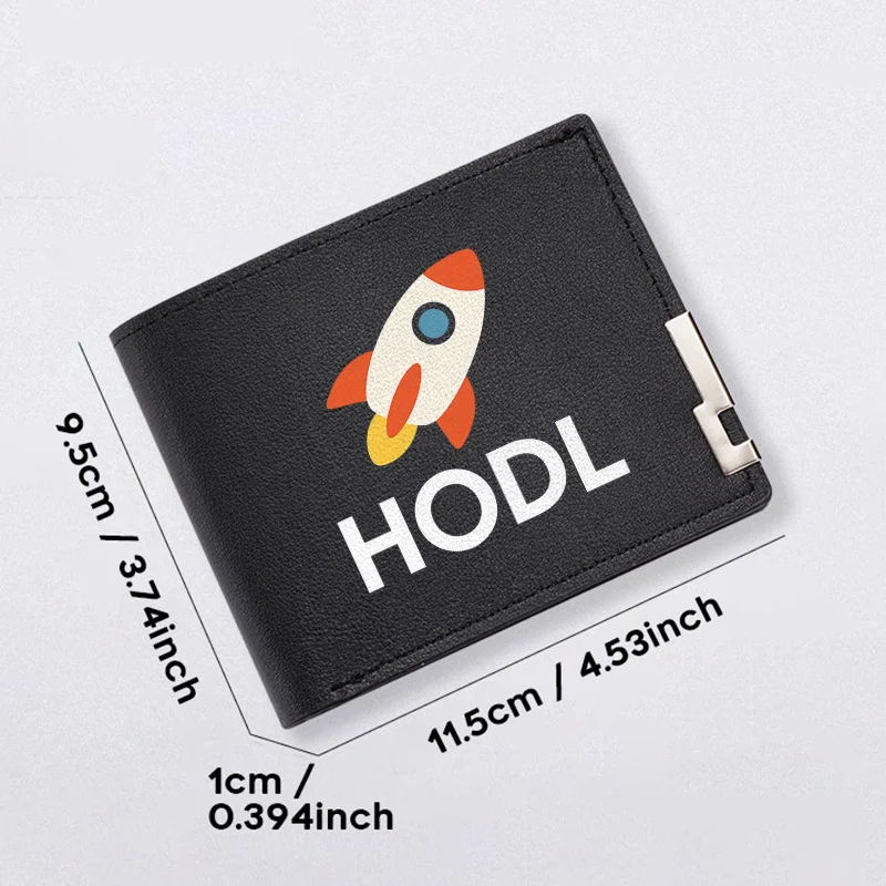 HODL Rocket Design Premium PU-portemonnee Minimalistische compacte herenportemonnee Lichtgewicht Duurzaam Dagelijks dragen Zakelijke stijl