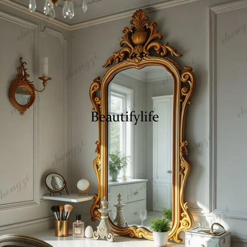 French retro makeup mirror ins American desktop vanity mirror European bathroom mirror