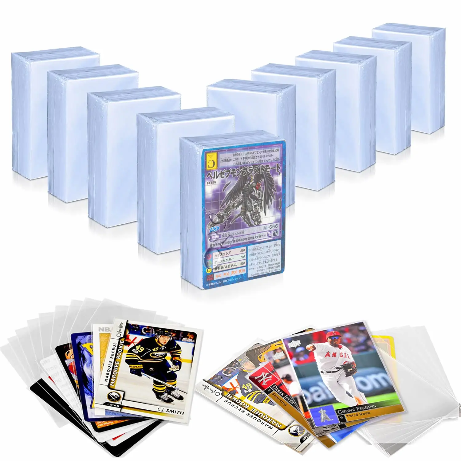 100Pcs Transparent Game Card Cover Clear Protector Sleeve Holder For Pokmones Board Game ID Trading Folder Photo Pouch Kit Toy