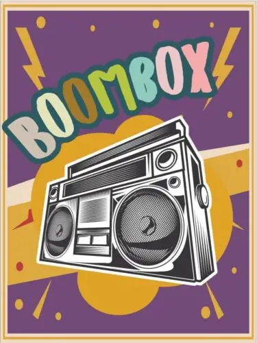 Boombox Vintage Retro Metal Sign