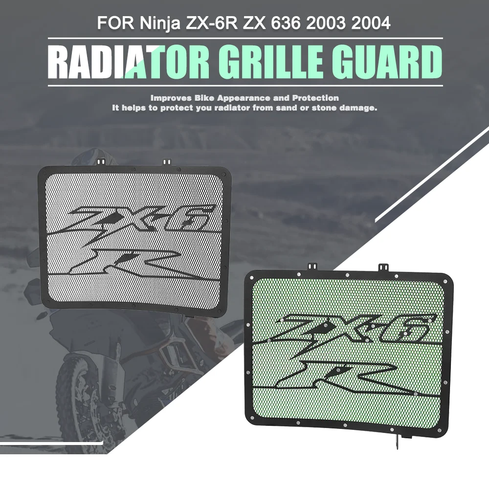 

Radiator Guard Grille Protector Cover Cooler Grill Protective Motorcycle Accessories FOR Kawasaki ZX6R ZX636 ZX-6R 2003 2004