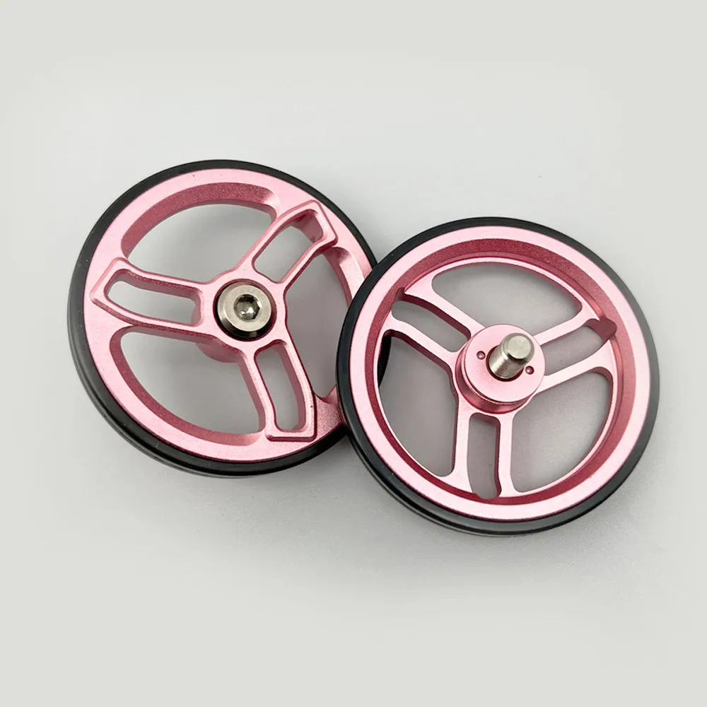 

1 Pair HH Easywheel For Brompton Folding Bike 60/70mm with Titanium Screw Folding Bike Easy wheel