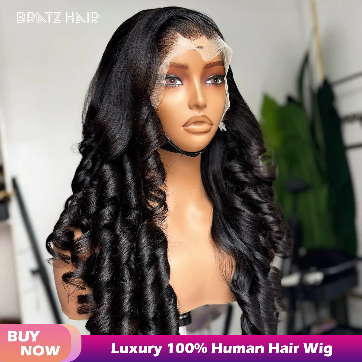 

13x6 Lace Front Wig 250 Density Bouncy Curly Human Hair Wig for Woman Natural Black 13x4 Lace Frontal Glueless Wig Ready to Wear