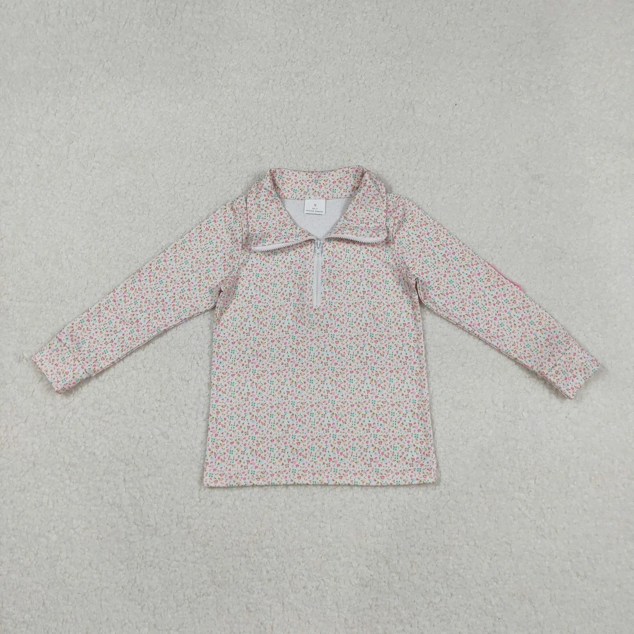 

9.5 Wholesale Baby Kids Girl Floral Sweatshirt Children Toddler Long Sleeves Sportswear Zipper Girls Flower Wear Shirts Clothing