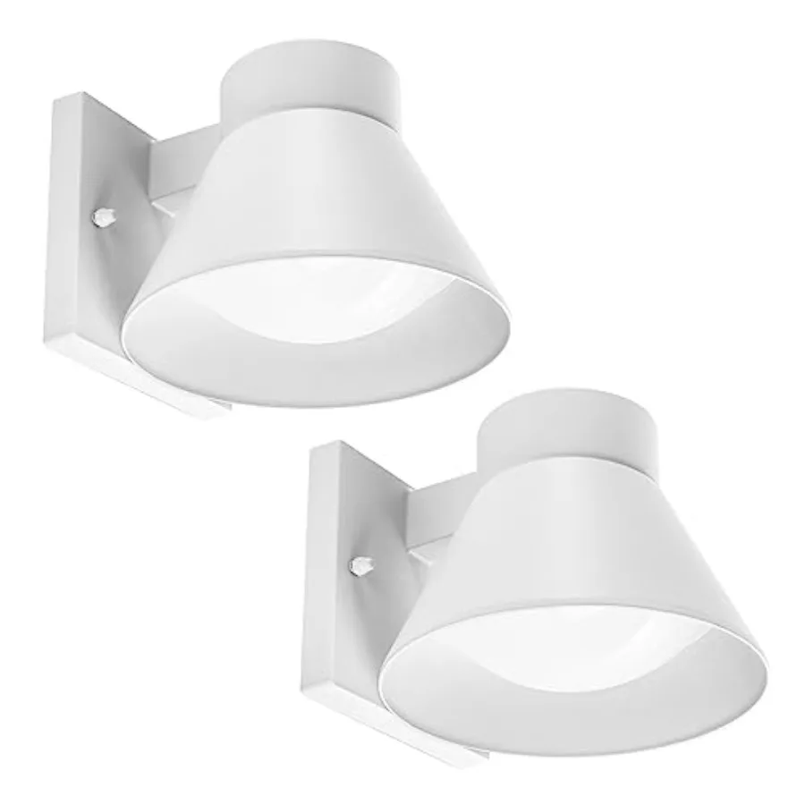 

2 Pack LED Outdoor White Front Porch Lights Waterproof Wall Lantern Light Fixture Anti-Rust Farmhouse Barn Wall Sconce for Pati