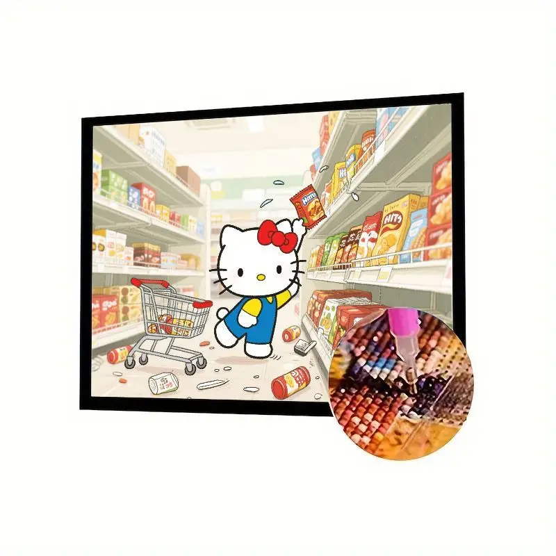 

1 шт., набор для 5D алмазной живописи «Hello Kitty», супермаркет, покупок, сделай сам, 5D, полная дрель, художественное ремесло со стразами, снятие стресса C