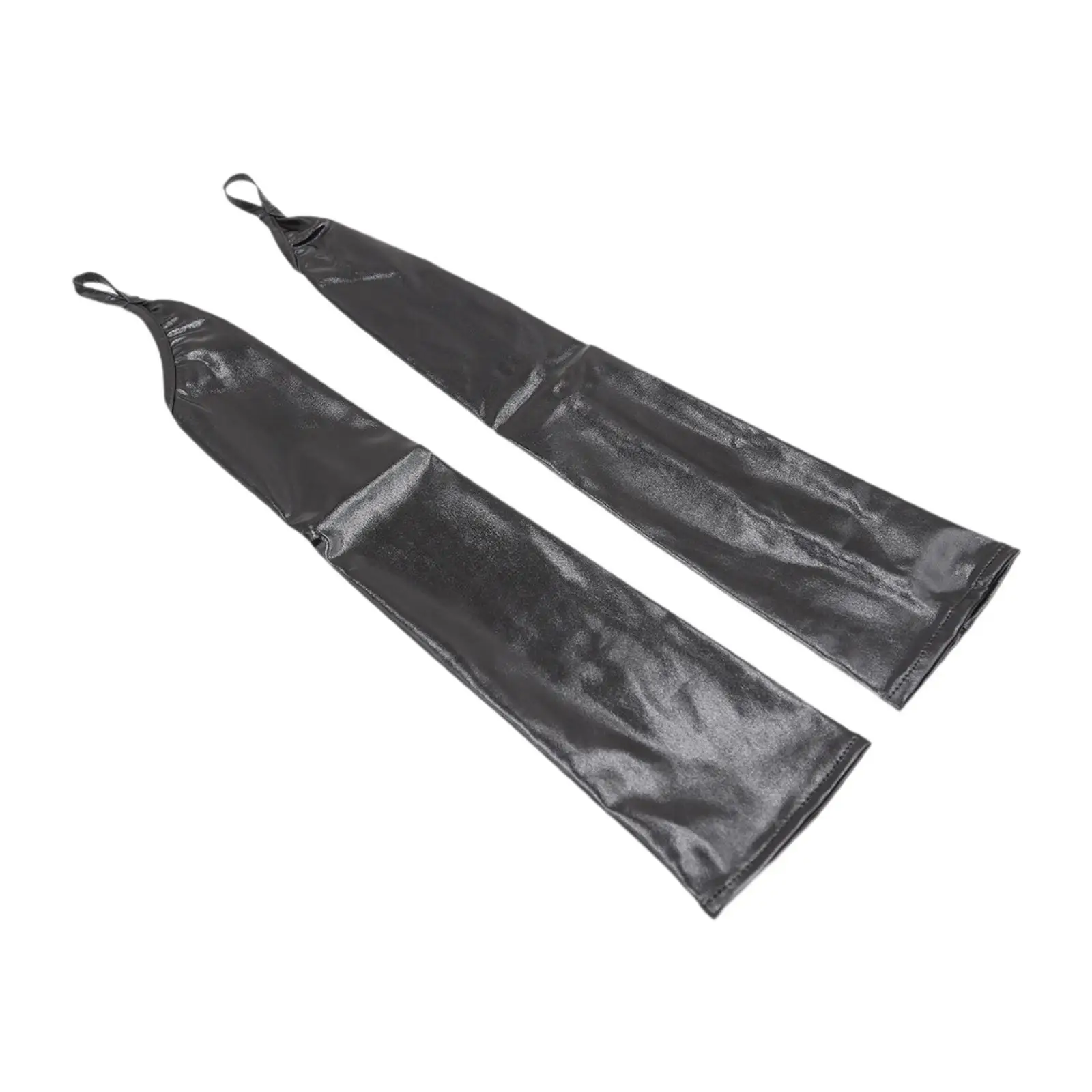 قفازات جلدية لامعة بدون أصابع، قفازات طويلة قابلة للتمدد للنساء للمساء وأوبرا عيد الميلاد وحفلات الهالوين #1