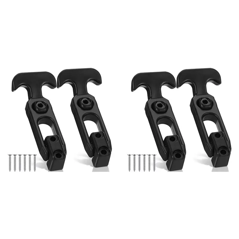 AAAF Flexible Rubber Draw Latch T Handle Hasp Rubber Draw Latches With Screws For Hood Cooler Tool Cabinet Boat 4 Pcs