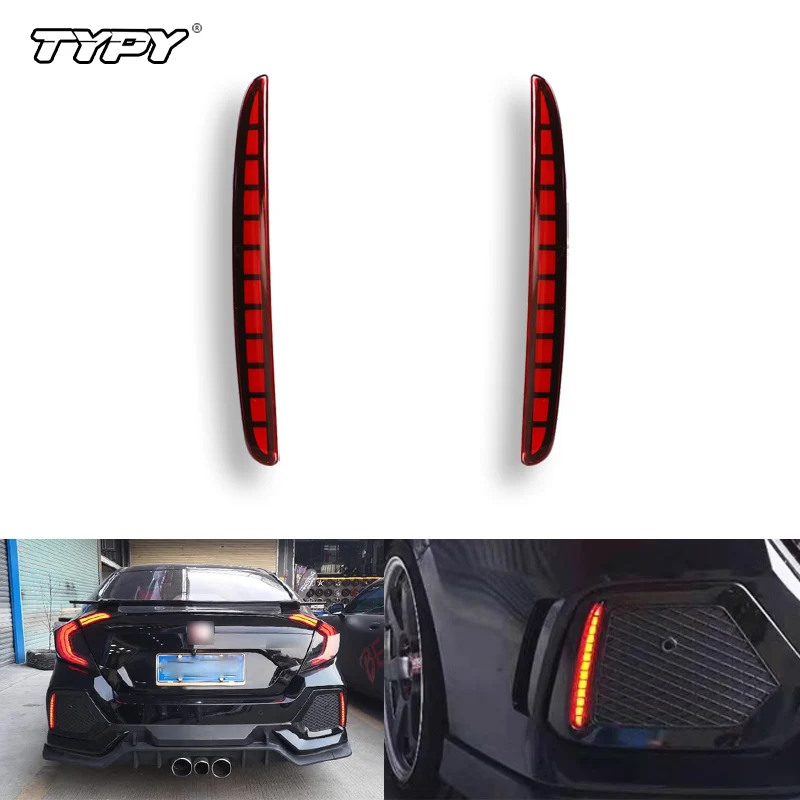 

TYPY для Honda Civic Hatchback 2016-2020 многофункциональный светодиодный фонарь заднего бампера задний противотуманный фонарь авто лампа стоп-сигнал отражатель