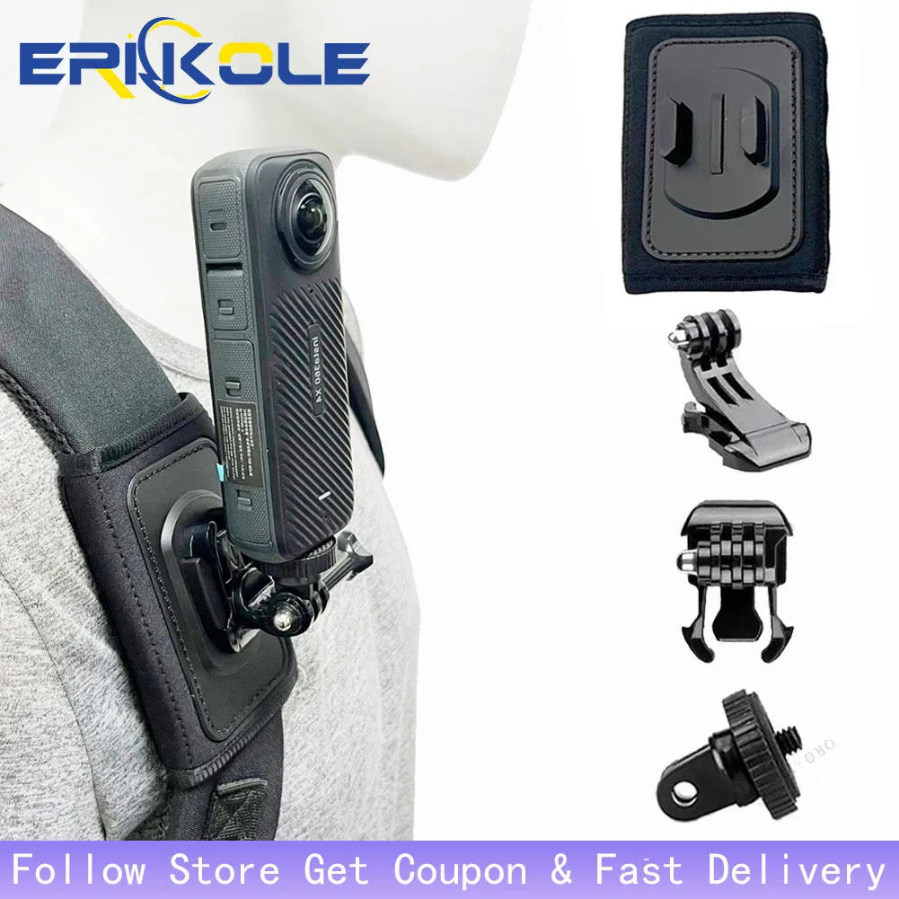 For Insta360 X5 Backpack Strap Bag Clip for SJCAM AKASO Shoulder Belt Mount for Gopro Hero 13 12 11 10 9 Action Camera Accessory