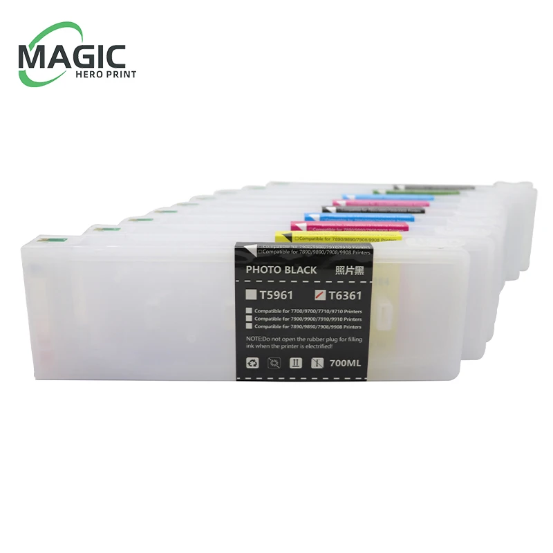 Magic T6361-T6369 T636A T636B for Epson 9908 refillable ink cartridge epson 7908 7890 9890 9710 7710 supply 9910 7910 7900 9910