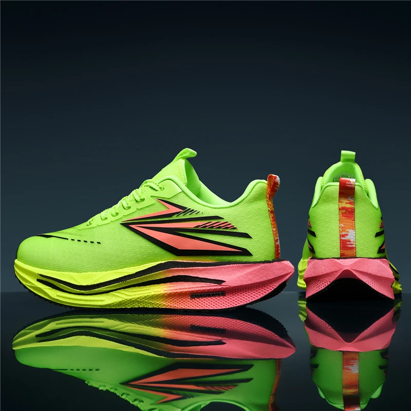 

Men Women Racing Running Shoes Carbon Plate Cushioned Sneakers Outdoor Athletic Training Shoes Anti-slip Breathable Jogging Shoe