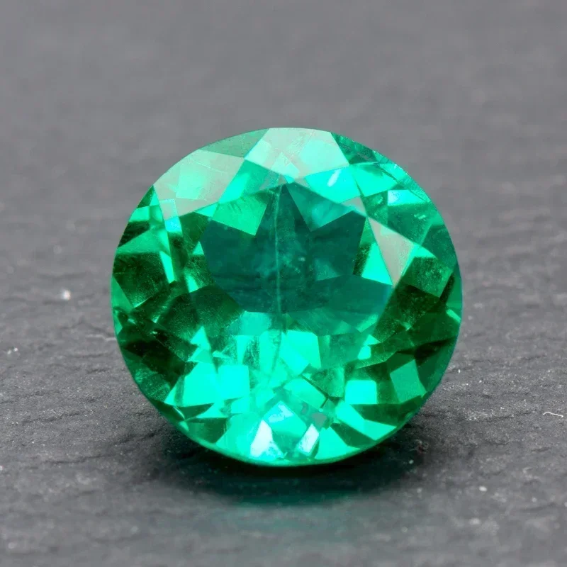 

Lab Grown Emerald 3.2-4.0mm Round Shape Charms Gemstone DIY Ring Necklace Earrings Main Materials Available Certificate
