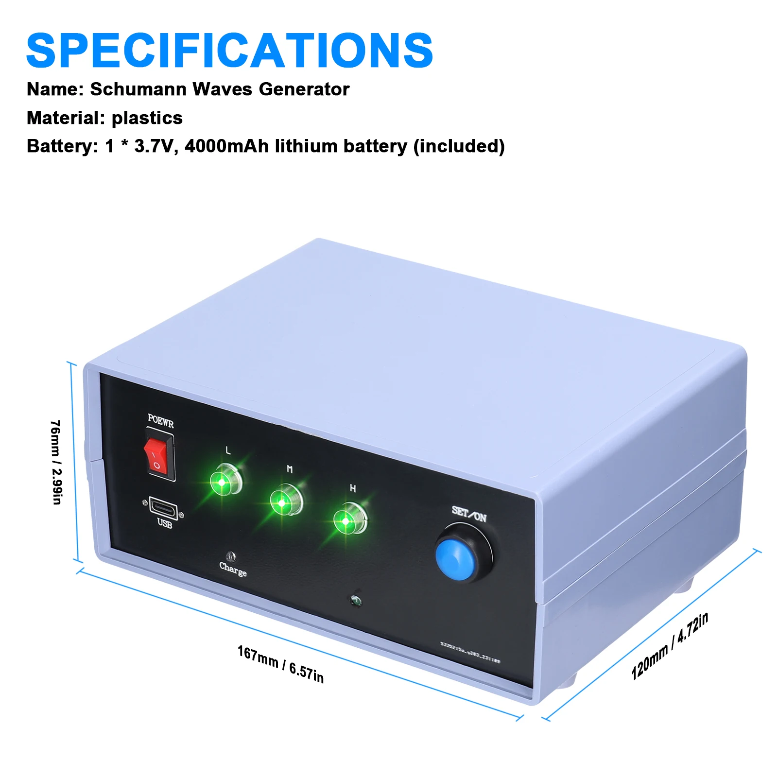 5W High Power Schumann Waves Generator Sound Improving Intelligentize Sinewave Generators Built-in 4000mAh Rechargeable  Battery