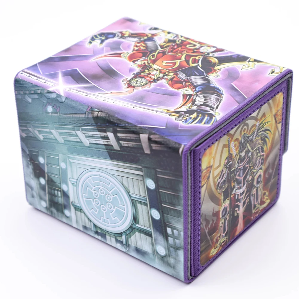 YU GI OH! Boîte de rangement de collection de cartes de samouraï, porte-cartes à collectionner, collection de cartes de jeu, cuir PU, cadeau de grande capacité, 6 cartes