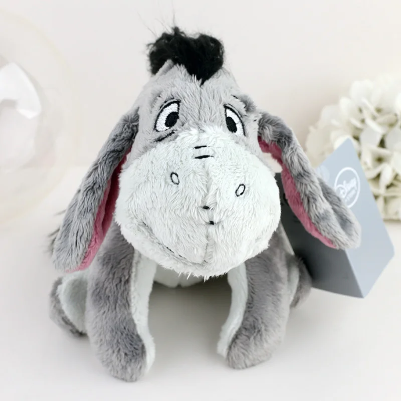 20cm Fluffy Eeyore Winnie The Pooh Soft Toy Small Original Plush Doll Gray Stuffed Animals Chibi Anime Room Decoration For Girls
