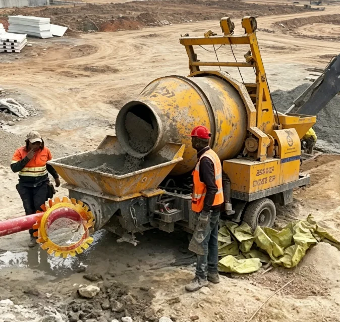 Customized High Quality Mini Trailer Line Concrete Pump Price Concrete Mixer With Pump Machine Portable Concrete Mixer With Pump