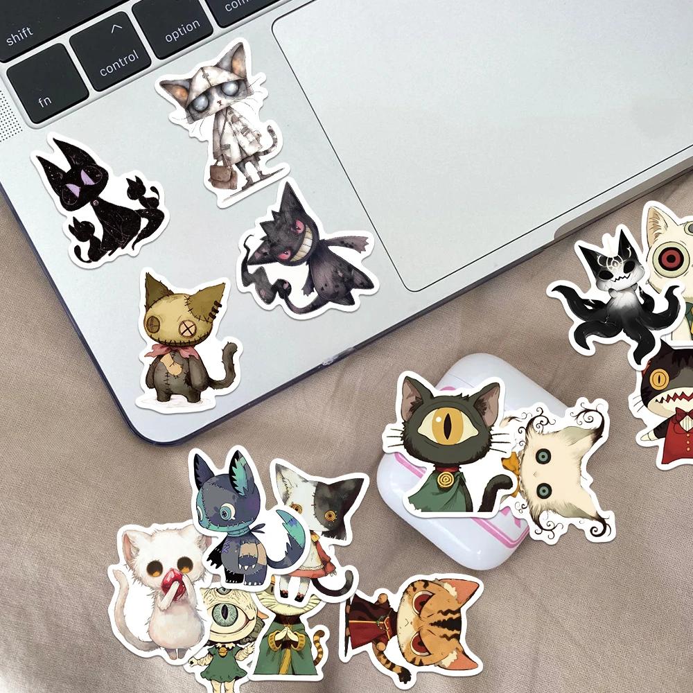 50 قطعة القطط القوطية الرائعة الكتابة على الجدران ملصق الهاتف الغيتار المحمول دفتر حقيبة كوب ملصق الكرتون القط نمط الديكور #4