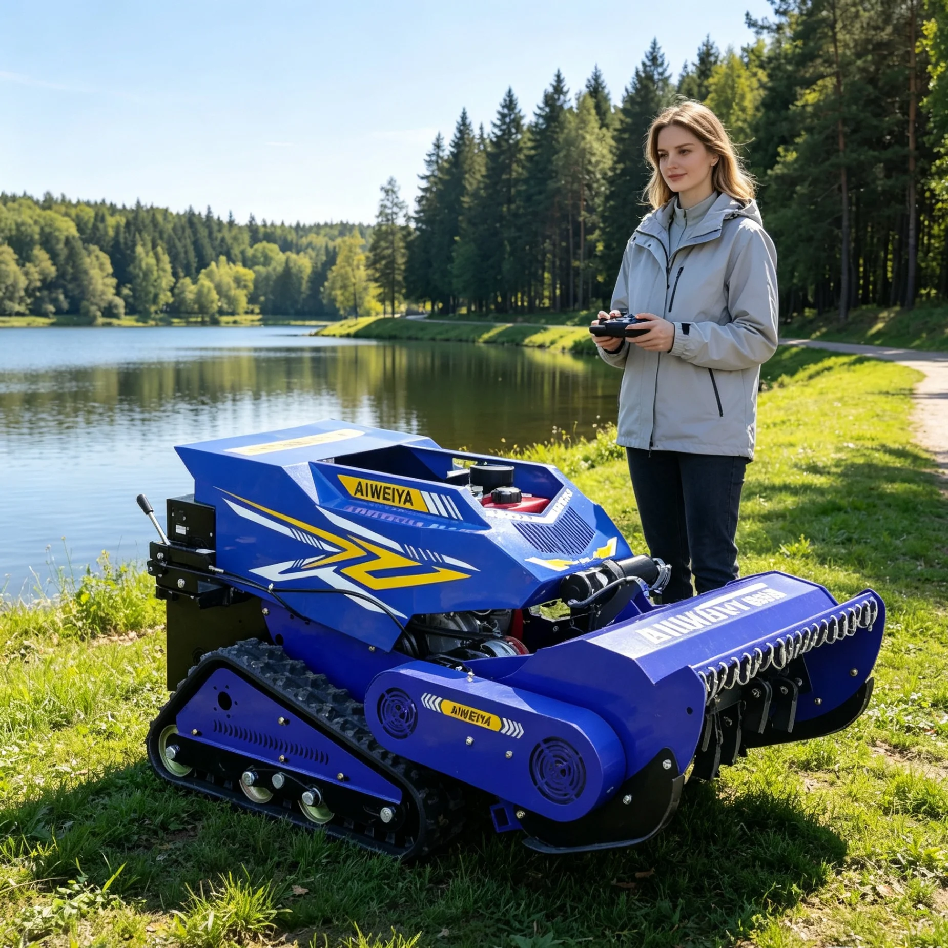 Customized Rural Road Green Belt 800SM Zero‑Turn Intelligent Lawn Mower, Durable Four‑Stroke Power Unit, Optional Cutting Width