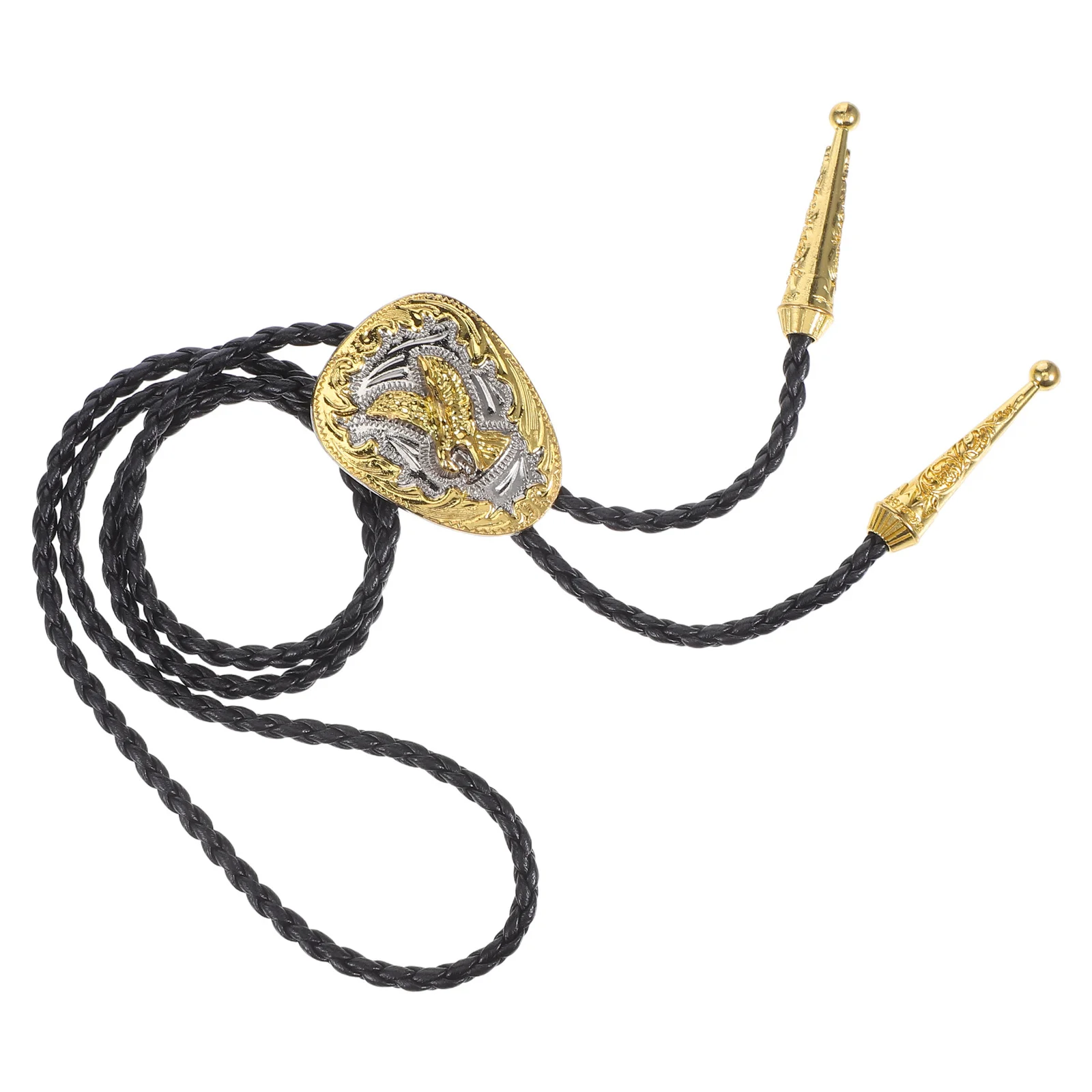 

Western Bolo Tie for Men Adjustable PU Necktie Vintage Cowboy Eagle Pendant Western Accessories Necktie for Parties